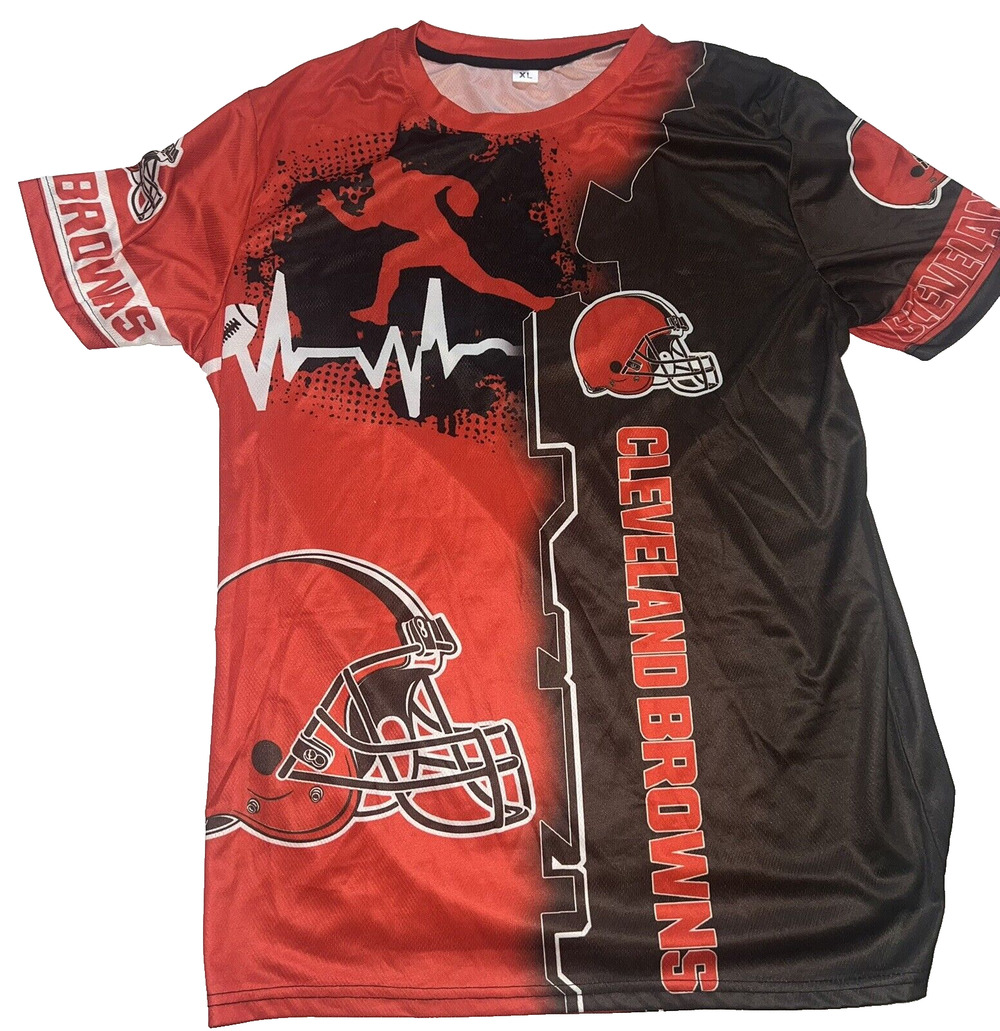 Cleveland Browns Shirt Kids XL Orange NFL Football Graphic Tee